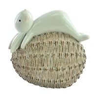 Woven Sleepy Easter Bunny with Egg, 6 in