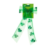 Happy St. Patrick's Day Green Shamrock Tulle Bow Hair Clip