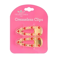 Happy Valentine's Day Creaseless Heart Hair Clips