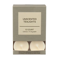 Tealight Candles, Unscented, 0.42 oz, 12 ct