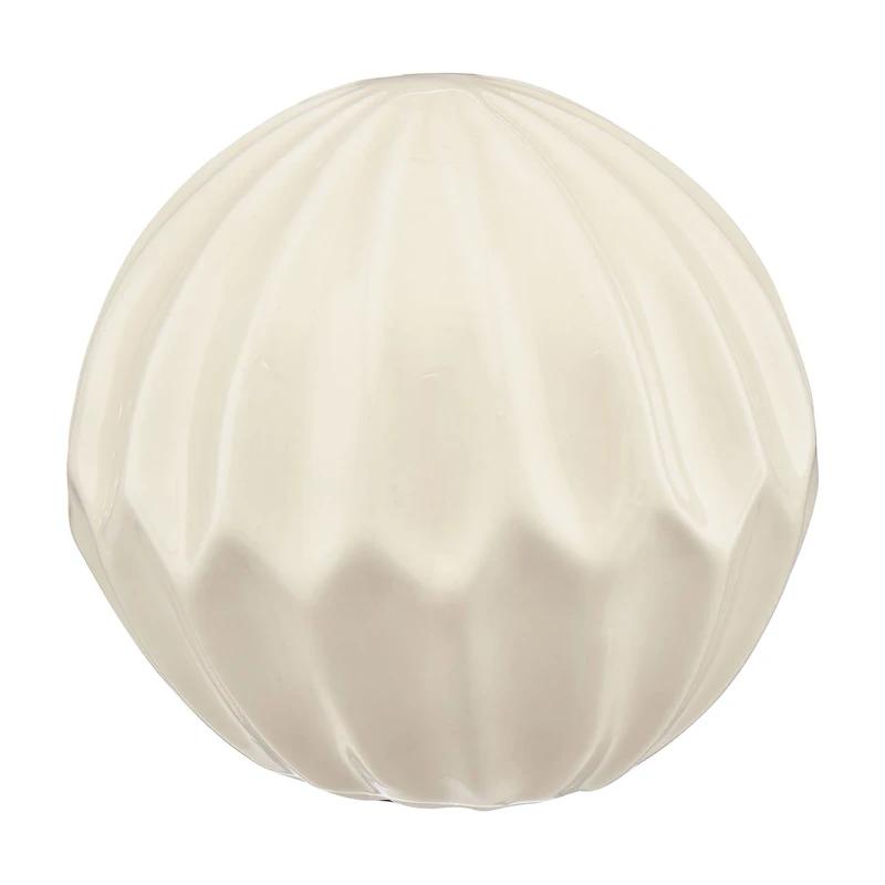 Orb Display Piece, Cream & Tan, 3.5 in