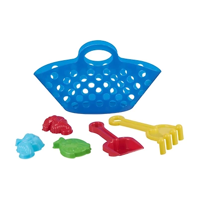 Beach Tote with Toys, 6 Pieces, Assorted