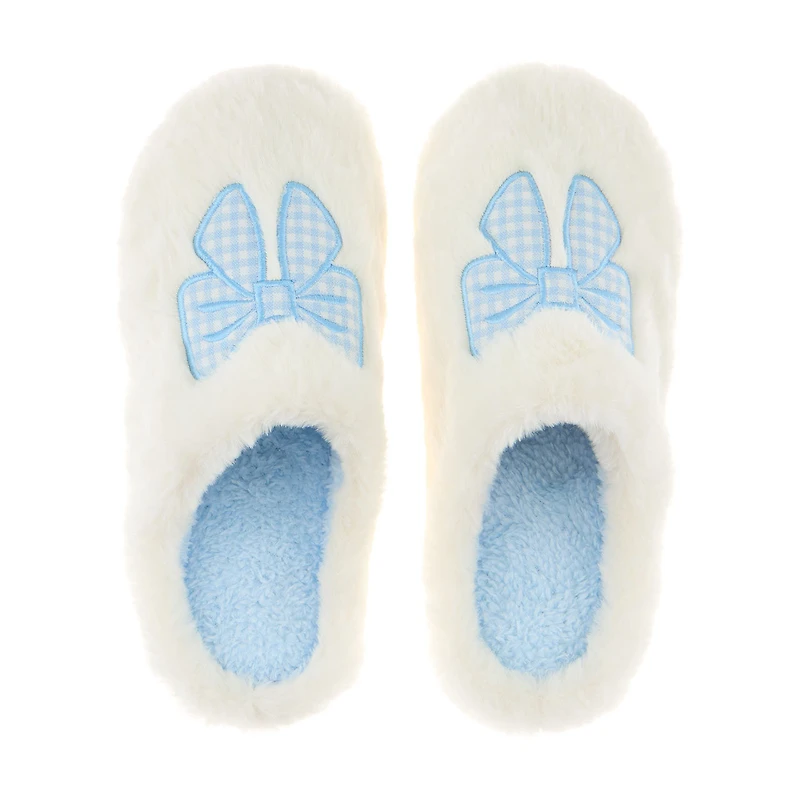 Easter Ladies Blue Bow Slippers, Size 9/10