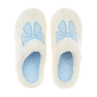 Easter Ladies Blue Bow Slippers, Size 9/10
