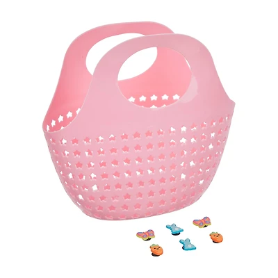 Easter Plastic Storage Basket with Charms, Assorted