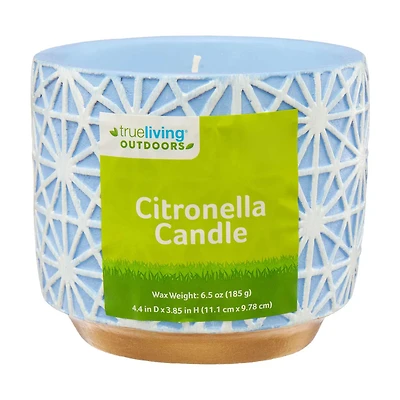 Trueliving Outdoors Blue Citronella Candle, 6.5 oz