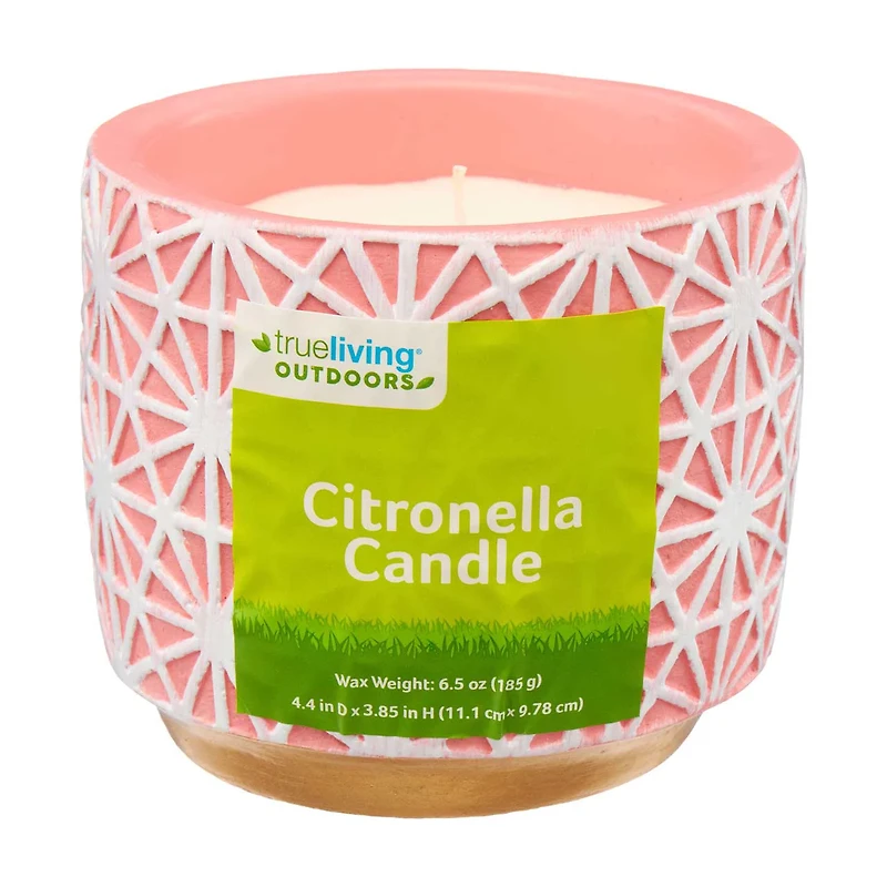 Trueliving Outdoors Pink Citronella Candle, 6.5 oz