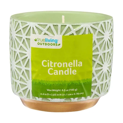 Trueliving Outdoors Green Citronella Candle, 6.5 oz