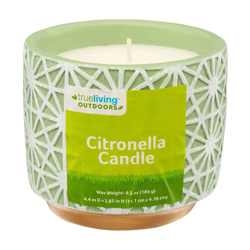 Trueliving Outdoors Green Citronella Candle, 6.5 oz