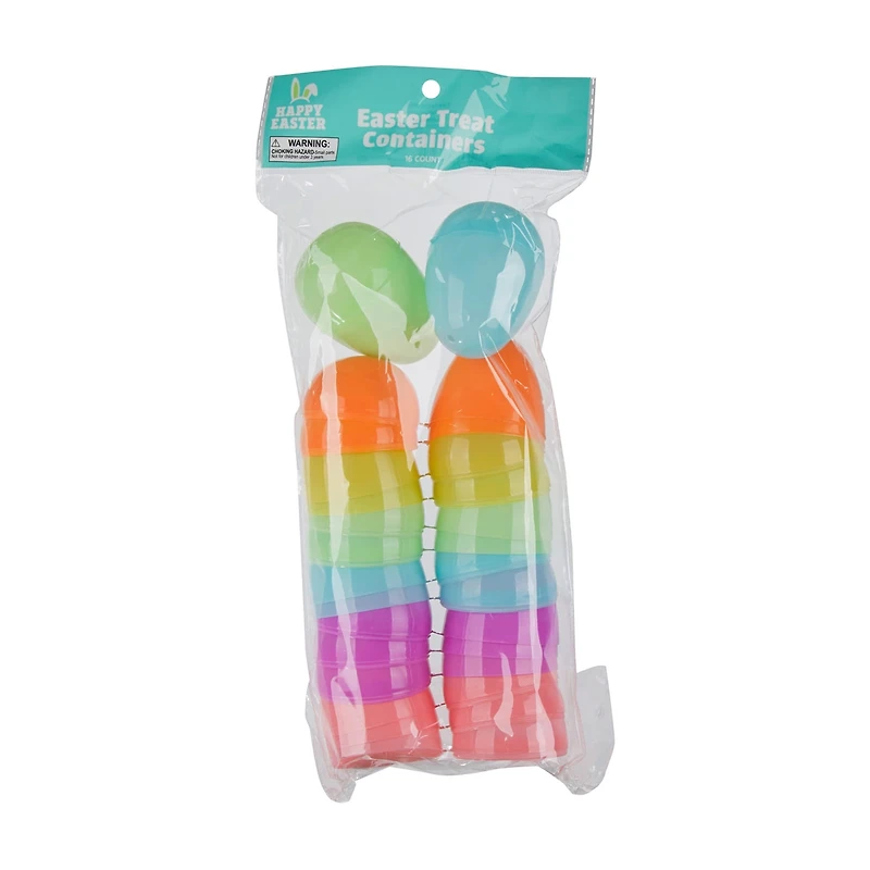 Happy Easter Egg Shaped Treat Containers, 16 ct, Assorted