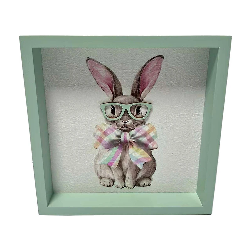 Easter Bunny with Glasses Shadowbox, 8 in