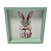 Easter Bunny with Glasses Shadowbox, 8 in