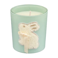Easter Mint Green Glass Jar Candle with Fuzzy Bunny Appliqué, 5 oz