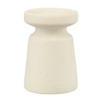 Ceramic Candle Holder, White, 6 in