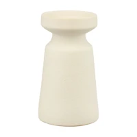 Ceramic Candle Holder, White, 8 in