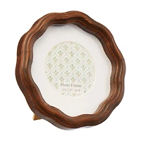 Wood Round Photo Frame, 2.5 in x 2.5 in & 4 in x 4 in