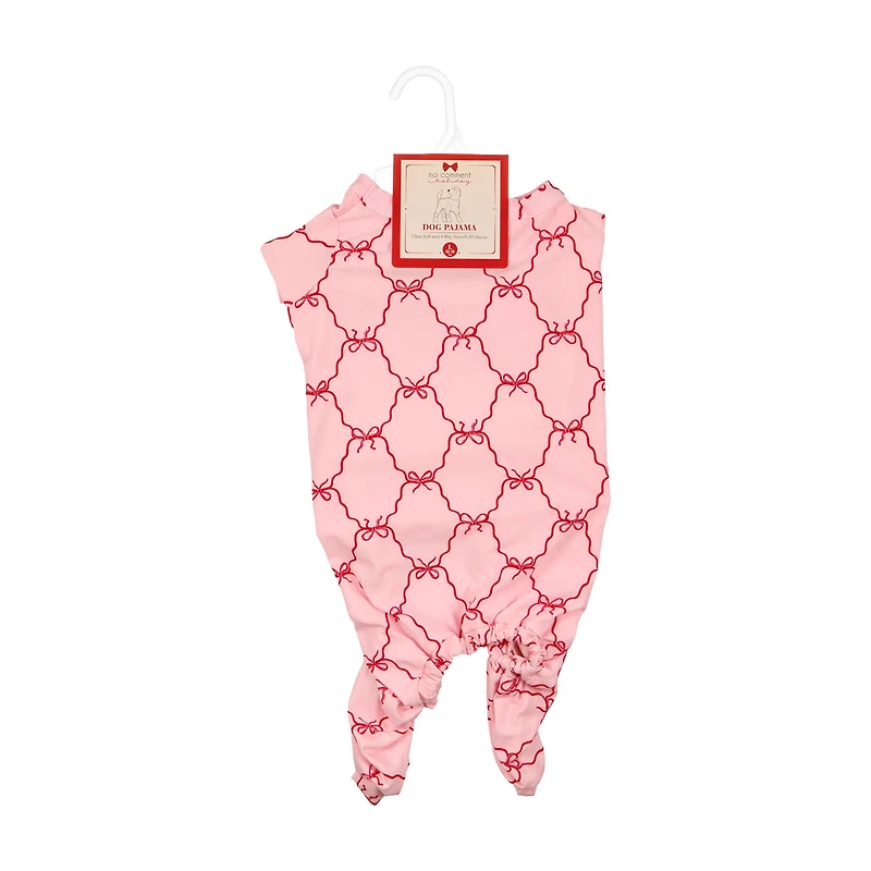 No Comment Dog Pajama Set, Bows, Large