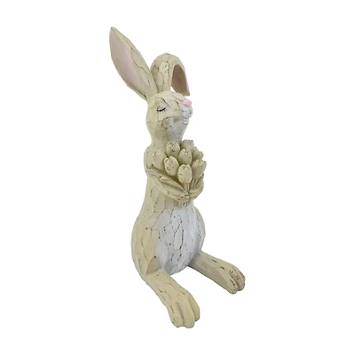 Easter Bunny with Tulips Decoration, 10 in