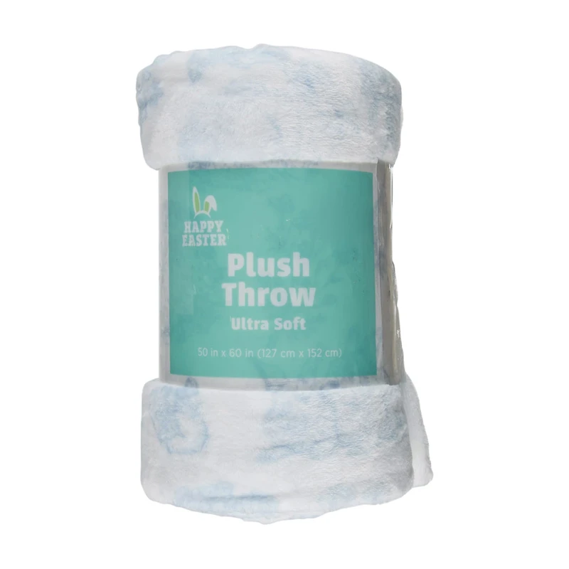 Happy Easter Ultra Soft Plush Throw Blanket, 50x60 in, 2 Assorted Designs