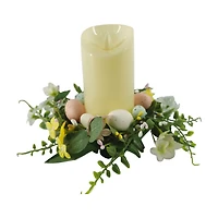 LED Candle with Easter Wreath, 5 in