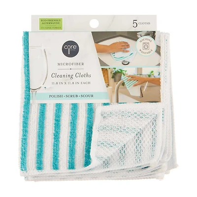 Core Kitchen Microfiber Cleaning Dish Cloths, 5 pk, Assorted