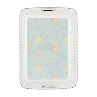 Plastic Storage Bin, Blue Floral, Large