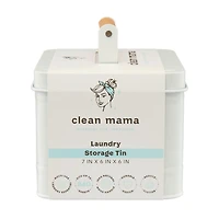 Clean Mama Dryer Sheet Tin Box w/ Wooden Handle