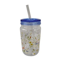 Easter Bunny Bow Drinking Mug with Straw, 14 oz