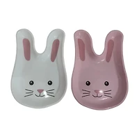 Plastic Bunny Plates, 13 in, 2 Assorted Colors