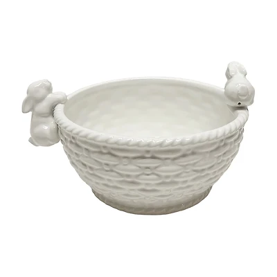 Ceramic Bunny Basket Bowl