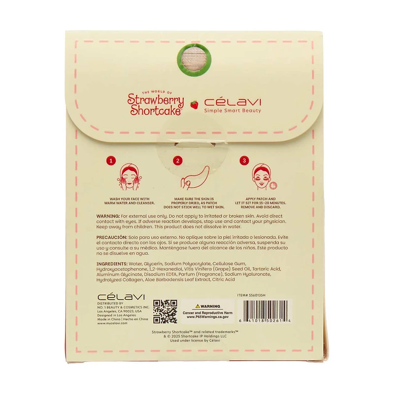 Celavi Strawberry Shortcake Under Eye Patches, 5 Pairs