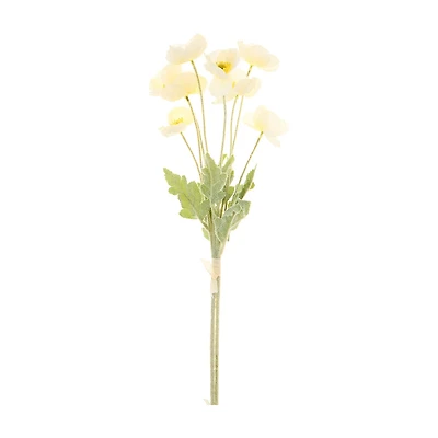 Artificial White Poppy Stem