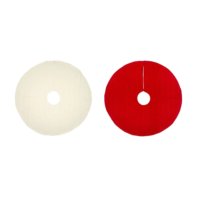 Christmas Knitted Tree Skirt, 38 in, Assorted