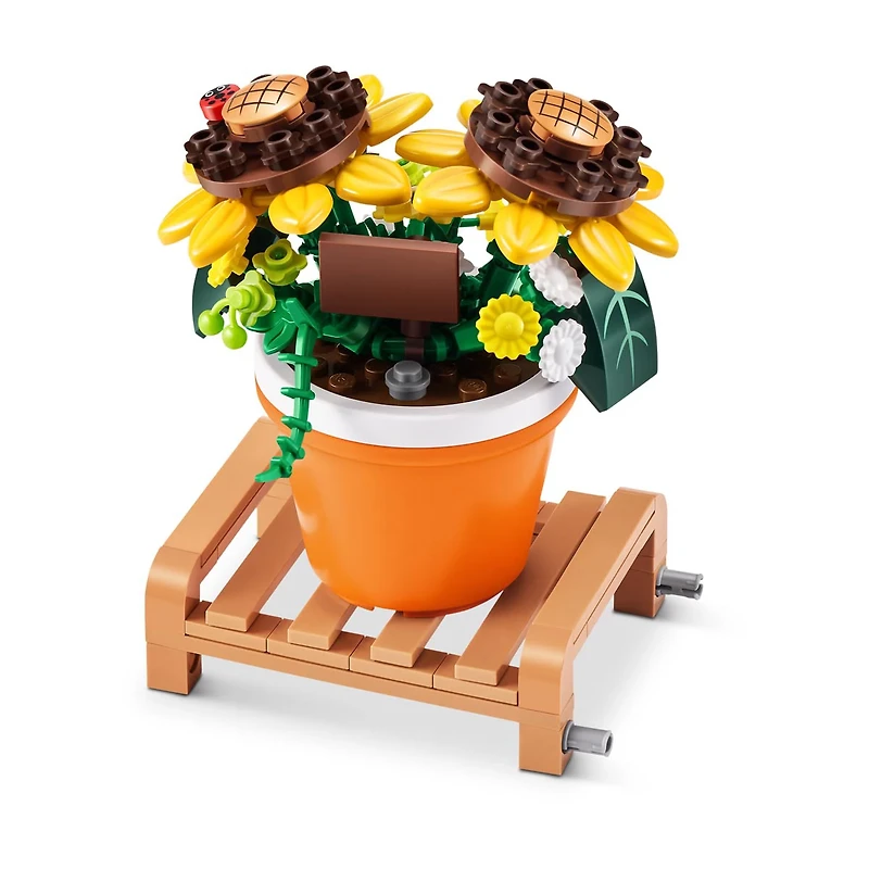 MAX Build More Premium Garden Building Bricks Collection by ZURU (Sunflower)