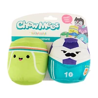 Chewmees Squishmallows Chew Toy, Tennis & Soccer Ball