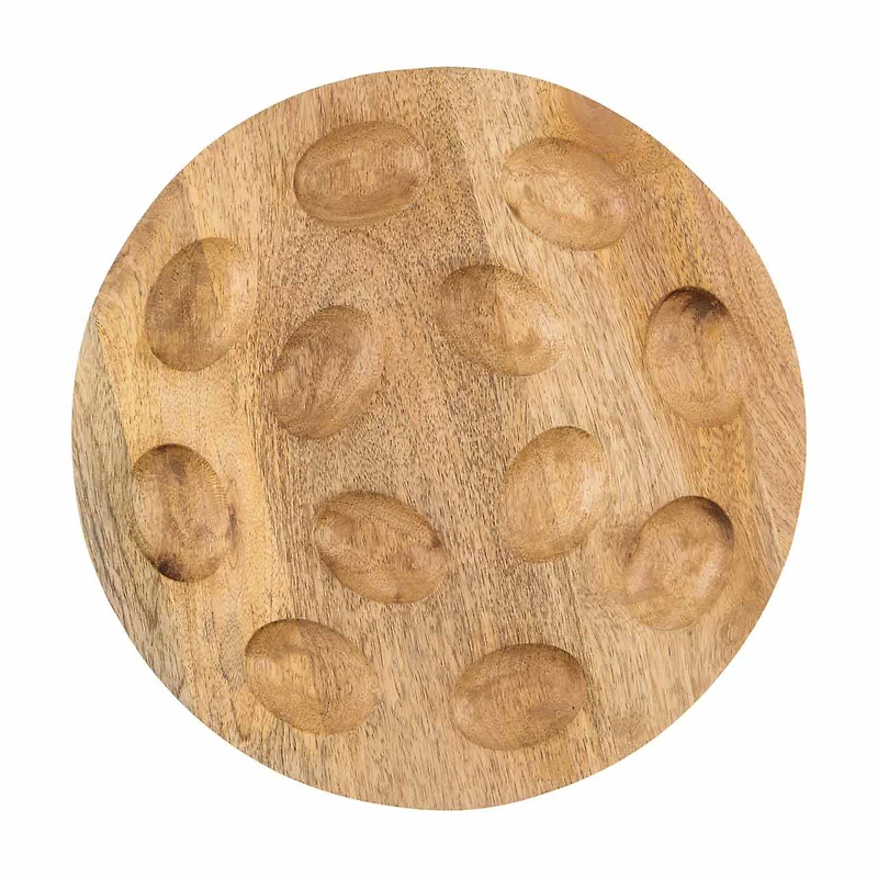 Round Wood 12 Egg Platter