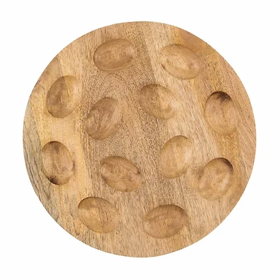 Round Wood 12 Egg Platter