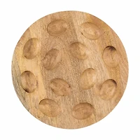 Round Wood 12 Egg Platter