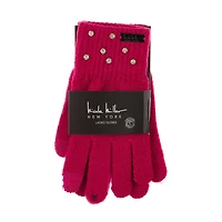 Nicole Miller Sequin Ladies Gloves, Pink