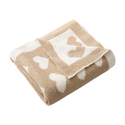 Snuggle Knit Throw, Beige, 50 in x 60 in