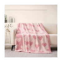 Snuggle Knit Throw, Pink, 50 in x 60 in