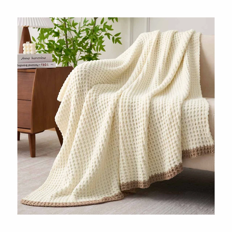 Everyday Waffle Throw, White, 50 in x 60 in