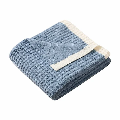 Everyday Waffle Throw, Blue, 50 in x 60 in