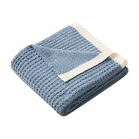 Everyday Waffle Throw, Blue, 50 in x 60 in