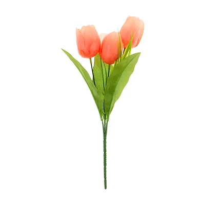 Artificial Peach Tulip Bush