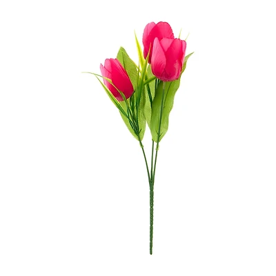Artificial Dark Pink Tulip Bushel
