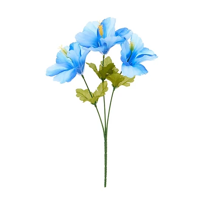 Artificial Blue Hibiscus Bushel