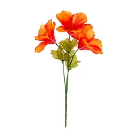 Artificial Orange Hibiscus Bushel