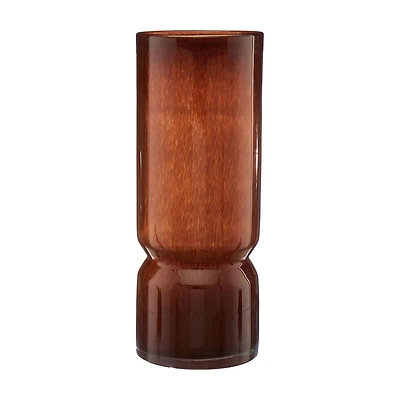 Amber Glass Candle Holder, 13 in