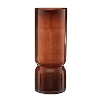 Amber Glass Candle Holder, 13 in